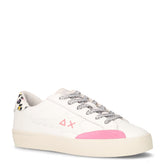 Katy sneaker ragazza in ecopelle e pelle bianco bubblegum - SUN68 | Boscaini Scarpe
