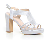 Sandalo slingback con tacco silver | Boscaini Scarpe