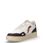 Sneaker in pelle ed ecopelle marrone bianco | Boscaini Scarpe