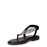Sandalo infradito con strass nero | Boscaini Scarpe