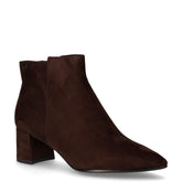 Tronchetto in tessuto scamosciato con zip mocca | Boscaini Scarpe