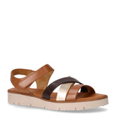 Sandalo in pelle cuoio moro platino | Boscaini Scarpe