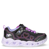 Heart Lights Bubble Love sneaker in tessuto con luci bambina nero multicolor | Boscaini Scarpe
