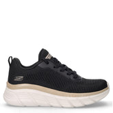 Bobs B Flex Hi Flying Hi sneaker in tessuto nero oro | Boscaini Scarpe
