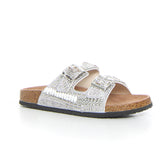 Ciabatta doppia fascia silver | Boscaini Scarpe