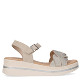 Sandalo in ecopelle con zeppa argento | Boscaini Scarpe