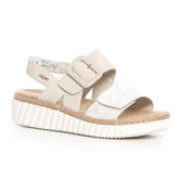 Sandalo con zeppa beige gold - Sandali Con Tacco Donna | Boscaini Scarpe