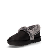 Cozy up pantofola con pelo in ecopelle nero | Boscaini Scarpe