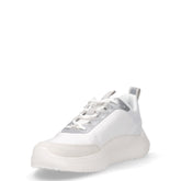 Sneakers in tessuto e pelle bianco argento | Boscaini Scarpe