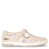 Sandalo in ecopelle e tessuto beige multicolor | Boscaini Scarpe