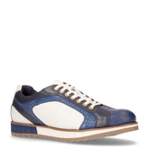 Stringata sportiva in pelle cielo blu bianco | Boscaini Scarpe