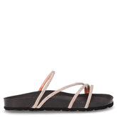 Ciabatta in ecopelle con strass champagne nero | Boscaini Scarpe