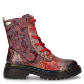 Kandyo 24 anfibio in pelle e tessuto stampa floreale rosso scuro | Boscaini Scarpe