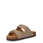Ciabatta con borchiette in ecopelle tortora | Boscaini Scarpe