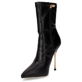 Stivale con tacco in ecopelle nero | Boscaini Scarpe