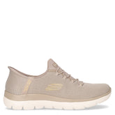 Summits classy night sneaker slip ins in tessuto taupe oro | Boscaini Scarpe