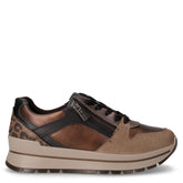Sneaker in pelle con zeppa rame fango | Boscaini Scarpe