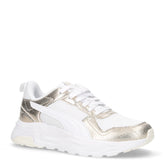 Trinity 2 sneaker in tessuto ed ecopelle bianco oro | Boscaini Scarpe