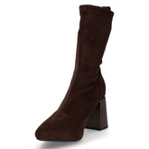 Tronchetto a punta in tessuto marrone scuro | Boscaini Scarpe