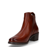 Tronchetto in pelle con zip cognac | Boscaini Scarpe