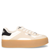 Cajo sneaker con platform in ecopelle bianco nero | Boscaini Scarpe