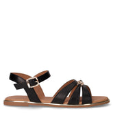 Sandalo basso in ecopelle nero | Boscaini Scarpe