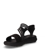 Sandalo in tessuto ed ecopelle nero | Boscaini Scarpe