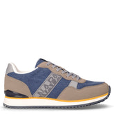 Sneaker in ecopelle e tessuto navy grigio | Boscaini Scarpe