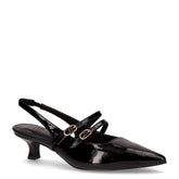 Slingback a punta in ecopelle nero | Boscaini Scarpe