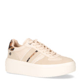 Sneaker in ecopelle con platform beige | Boscaini Scarpe