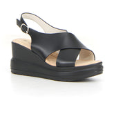 Sandalo con zeppa nero | Boscaini Scarpe