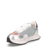 Sneaker in pelle e tessuto argento bianco | Boscaini Scarpe