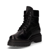 Anfibio con carrarmato in pelle nero | Boscaini Scarpe