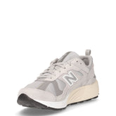 878 sneaker in pelle e tessuto grigio | Boscaini Scarpe