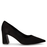 Décolleté a punta in tessuto scamosciato nero | Boscaini Scarpe