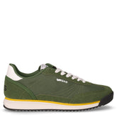 Domingo Mix sneaker in tessuto ed ecopelle verde bianco | Boscaini Scarpe