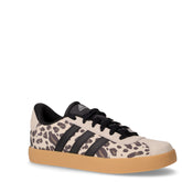 VL COURT 3.0 K sneaker in tessuto stampa animalier e pelle beige nero | Boscaini Scarpe