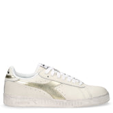 Game Low Waxed Metal sneaker in pelle bianco oro | Boscaini Scarpe