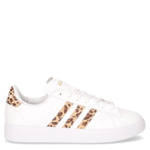 Grand Court 2.0 sneaker in ecopelle bianco leopardato | Boscaini Scarpe