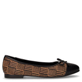 Ballerina in tessuto nero marrone | Boscaini Scarpe