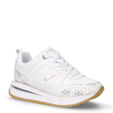 Sneaker in ecopelle con logo bianco grigio | Boscaini Scarpe