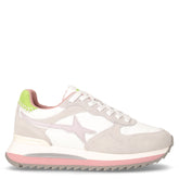 Yak sneaker in tessuto e pelle bianco cipria grigio | Boscaini Scarpe