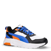 Trinity LT sneaker in tessuto ed ecopelle bambino bianco blu arancio | Boscaini Scarpe