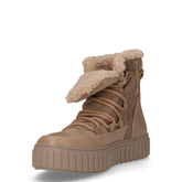 Stivaletto caldo in tessuto ed ecopelle beige | Boscaini Scarpe