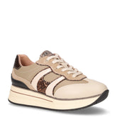 Sneaker con platform in ecopelle panna nero | Boscaini Scarpe