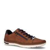 Sneaker in ecopelle con zip cognac | Boscaini Scarpe
