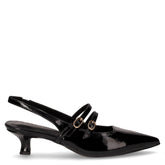 Slingback a punta in ecopelle nero | Boscaini Scarpe