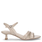 Sandalo in ecopelle con tacco beige | Boscaini Scarpe