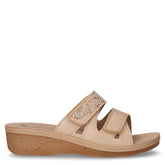 Ciabatta in ecopelle con strappi sabbia | Boscaini Scarpe