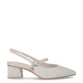 Slingback con tacco argento | Boscaini Scarpe